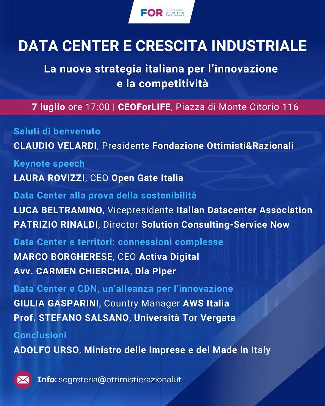 Data Center e crescita industriale – La nuova strategia italiana per l’innovazione e la competitività